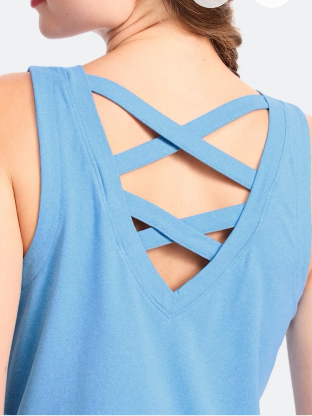 Threads 4 Thought Kristie Criss Cross Heather Luxe Jersey Tank Medium - Picture 3 of 7